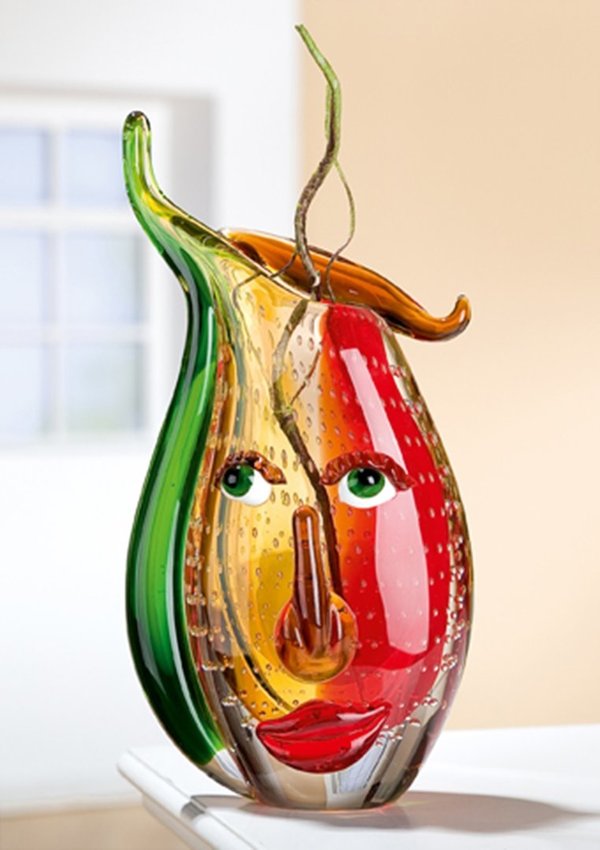 GILDE GlasArt Vase Glasvase handgefertigt H 31 55438