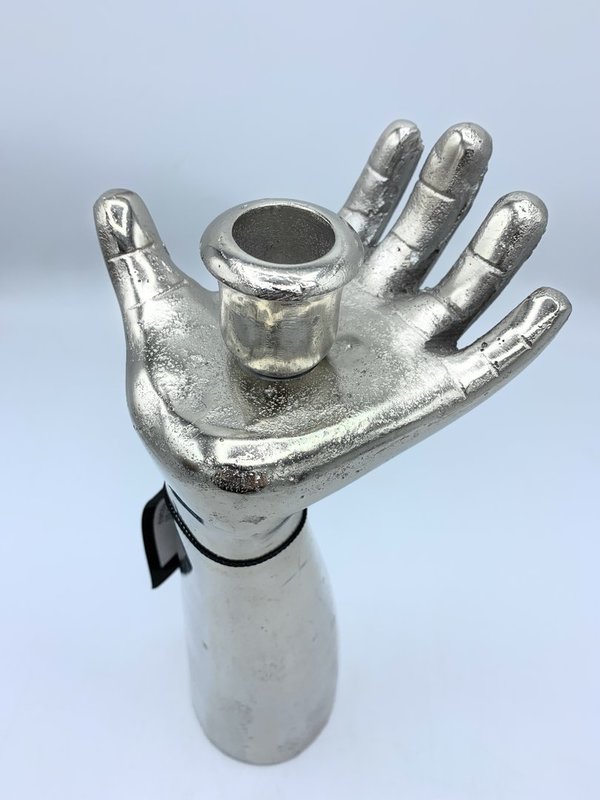 Colmore Alu Kerzenhalter Hand H 27cm silberfarben 55480