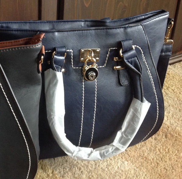 Große blaue Damen Handtasche 50152