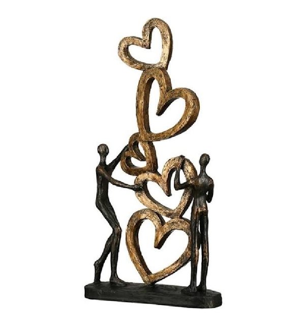 Casablanca Skulptur "Herz auf Herz" Dekofigur Liebe 41 x21cm 55590