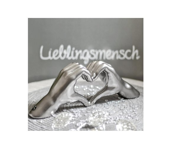 Gilde Skulptur "Heart" Dekofigur Liebe 31x11cm 55597