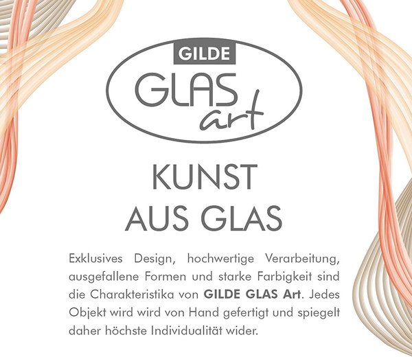 Gilde Skulptur Glasherz  Glasfigur H 17 cm 55619