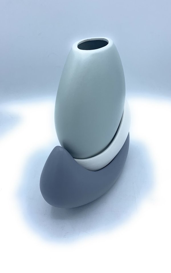 GILDE Vase Dekovase Keramik grün grau H 25cm 55620
