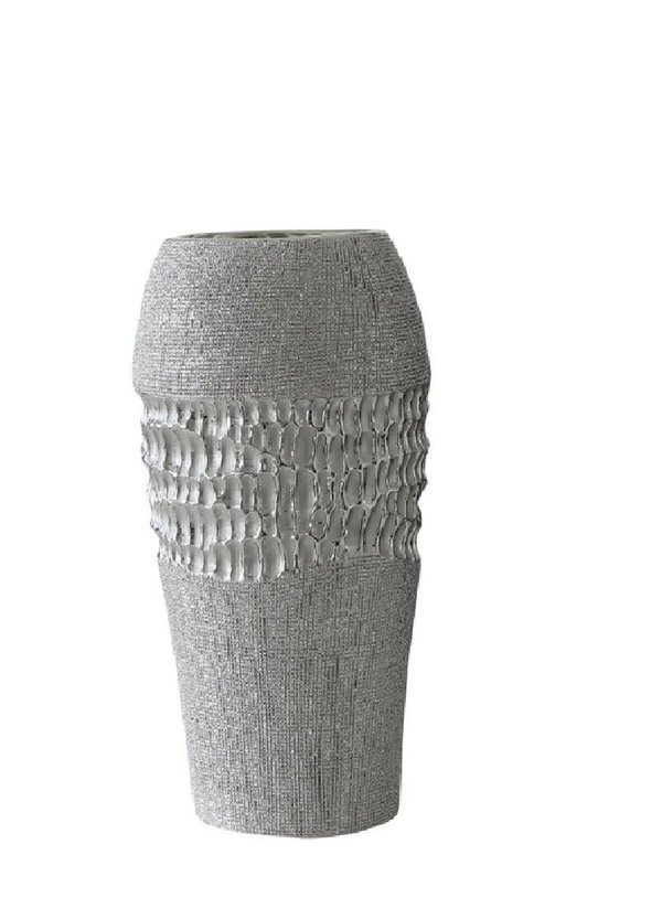 Gilde Vase "Splendor" silber H 32 cm 55626