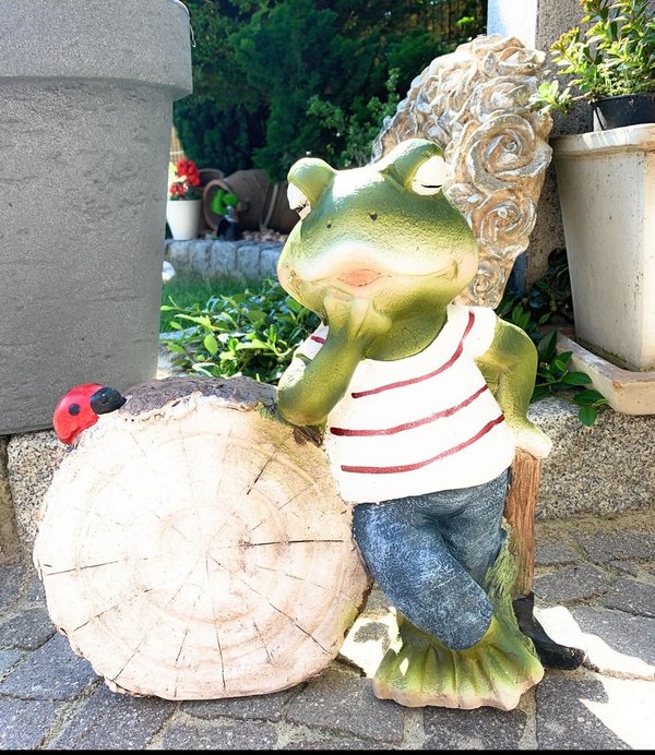 Gartenfigur Frosch H 33cm Poly 55654