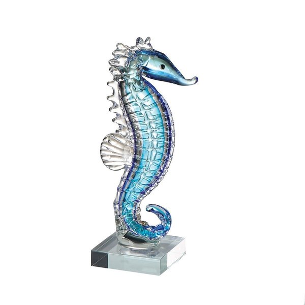 Skulptur Seepferdchen Glasfigur 24 cm