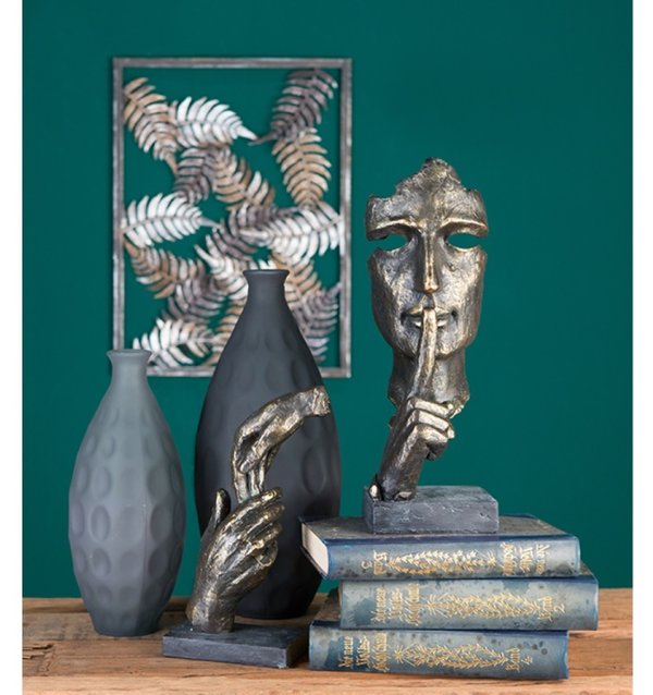 Casablanca Skulptur Silence bronzefarbend 39cm 54755