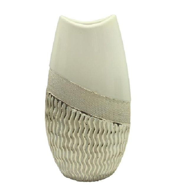 GILDE Vase Sonara gewellt creme H 35 cm 55830