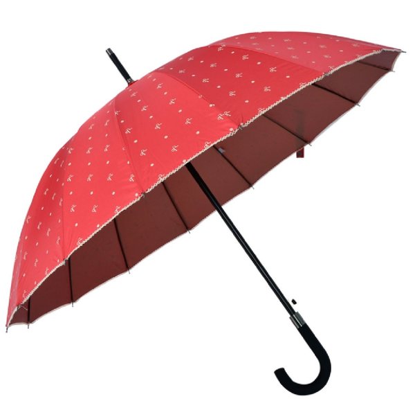 Clayre & Eef Damen Stockschirm Regenschirm rot 55847