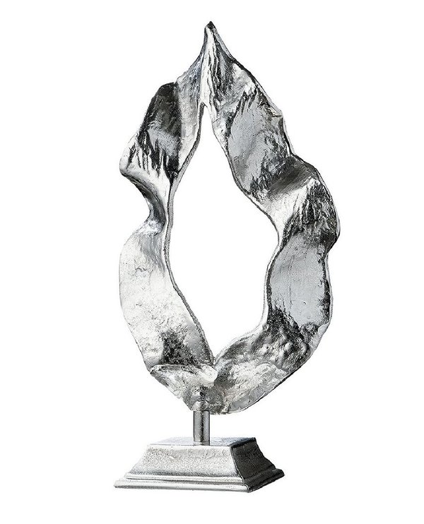 Gilde Skulptur "Flamme" antik-silber H 56cm Dekofigur 55942