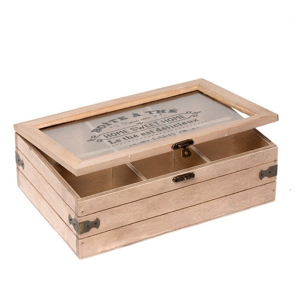 Clayre & Eef Holz Teebox Teedose 24 x 16cm natur 56006