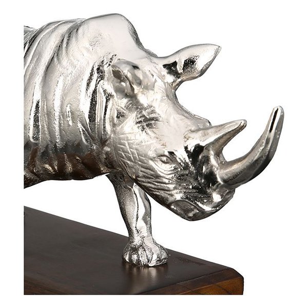Gilde Skulptur Rhino silber Aluminium Dekofigur 56018