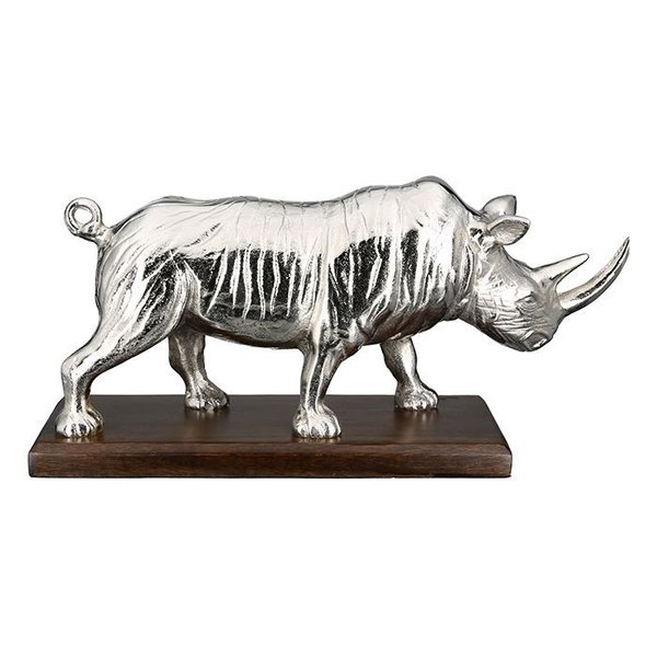 Gilde Skulptur Rhino silber Aluminium Dekofigur 56018