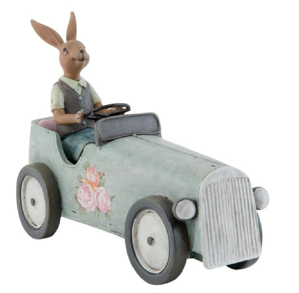 Clayre & Eef Osterhase Kaninchen Junge Auto Ostern 52674
