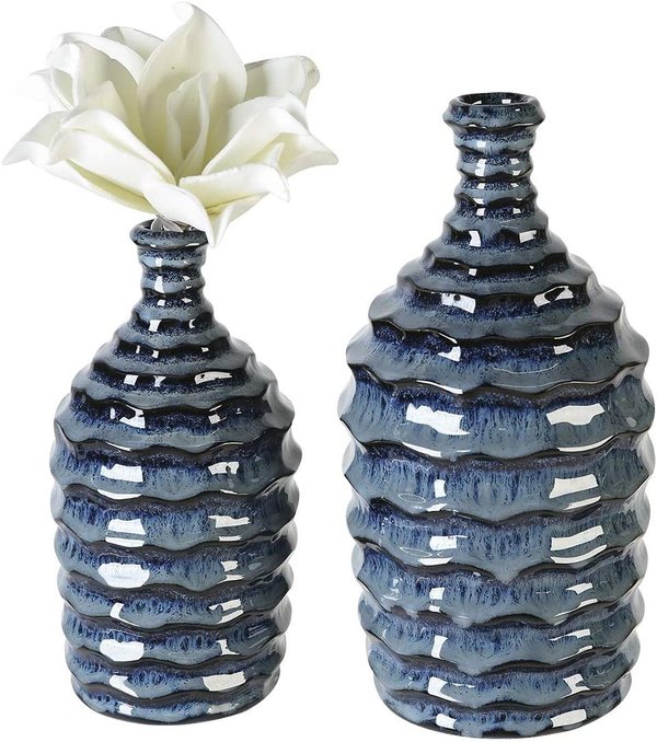 Casablanca Vase Foggia blau Keramik 26 cm 56051