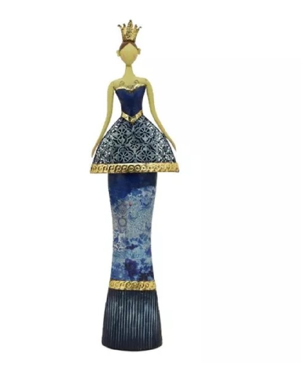 Exner Skulptur Dame Dekofigur H 70 cm blau Metall 56053