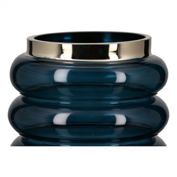 Casablanca Vase "Vasto" blau-silber H 24cm Blumenvase 56082