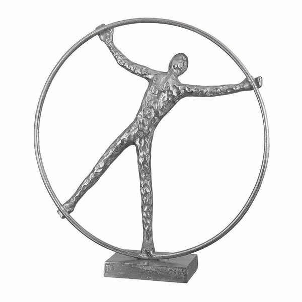 Gilde Skulptur "Gym Wheel" silber 41 cm Alu 56101