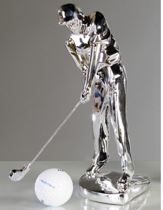 Casablanca Skulptur "Golfer" im 2er Set silberfarben 51170