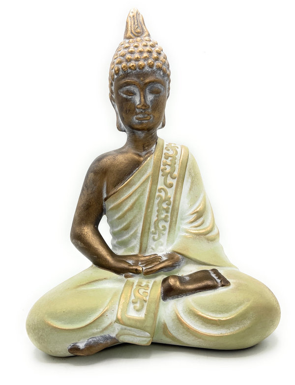Dekofigur Buddha grün H 35 cm Steingut 56193