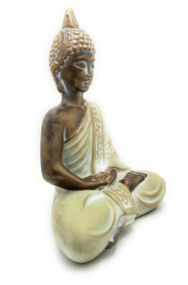 Dekofigur Buddha grün H 35 cm Steingut 56193