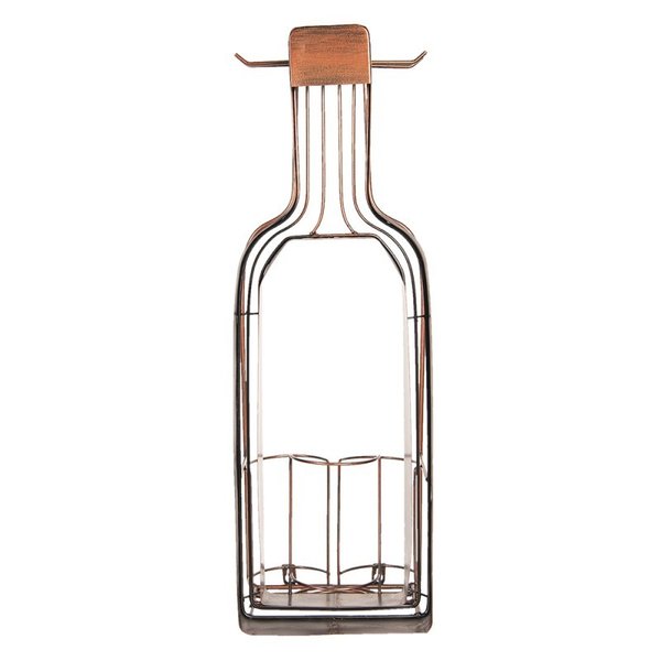 Clayre & Eef Flaschenhalter mit Kork und Glashalter 20 x 17 x 63 cm 56223