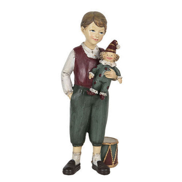 Clayre &Eef 6PR2917 Junge mit Puppe retro Weihnachtsfigur 9 x 21 cm Landhaus 55129